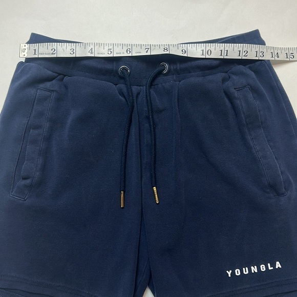 YoungLA Perfect Workout Shorts Navy Blue Size Small - Picture 7 of 12